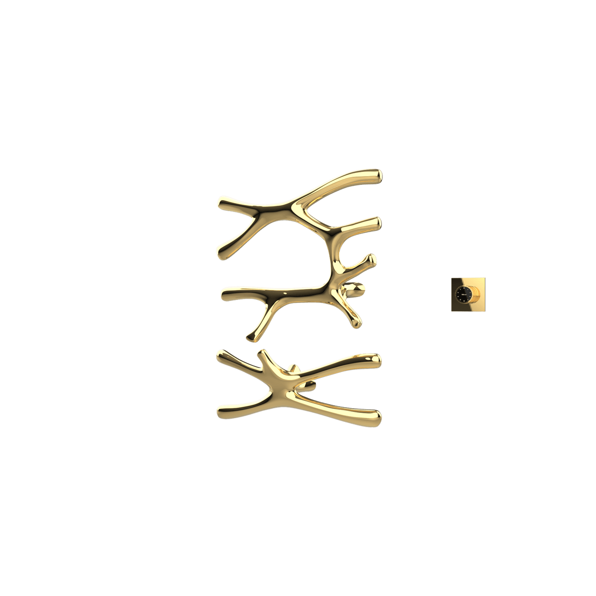 P&Bhusri S7-LS-LGD-XM Daphne's Branch Large + Small Towel Warmer in PVD Polished Luxury Gold