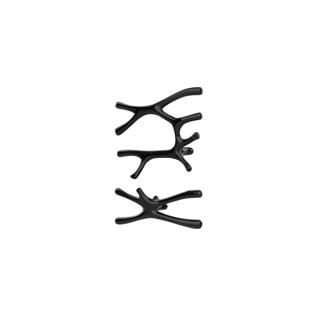 P&Bhusri S7-LS-PBN-SC Daphne's Branch Large + Small Towel Warmer in PVD Polished Black Nickel
