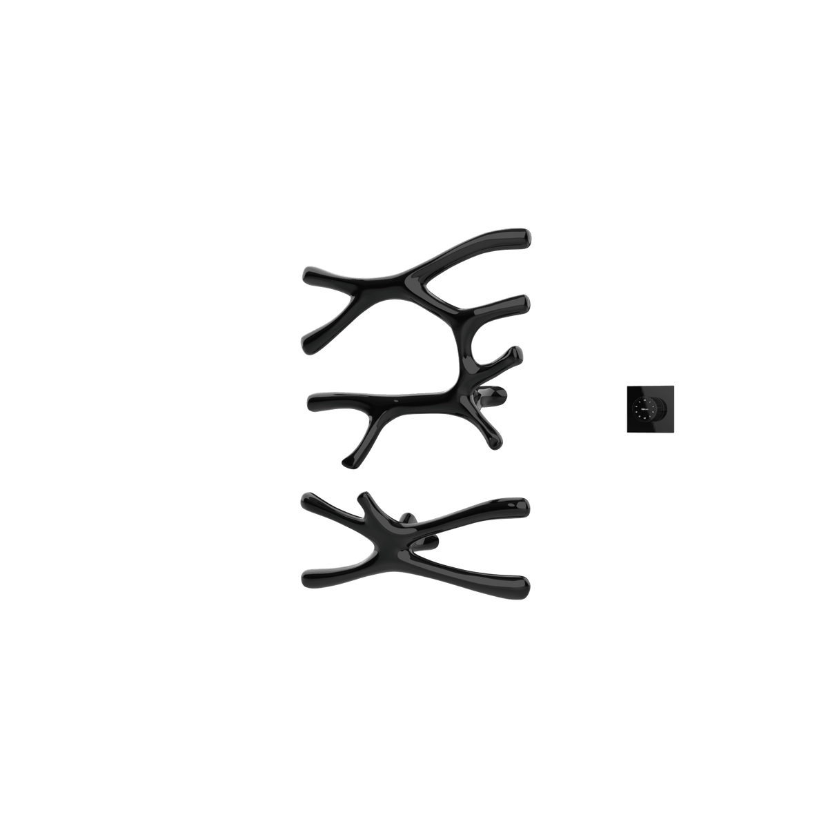 P&Bhusri S7-LS-PBN-XM Daphne's Branch Large + Small Towel Warmer in PVD Polished Black Nickel