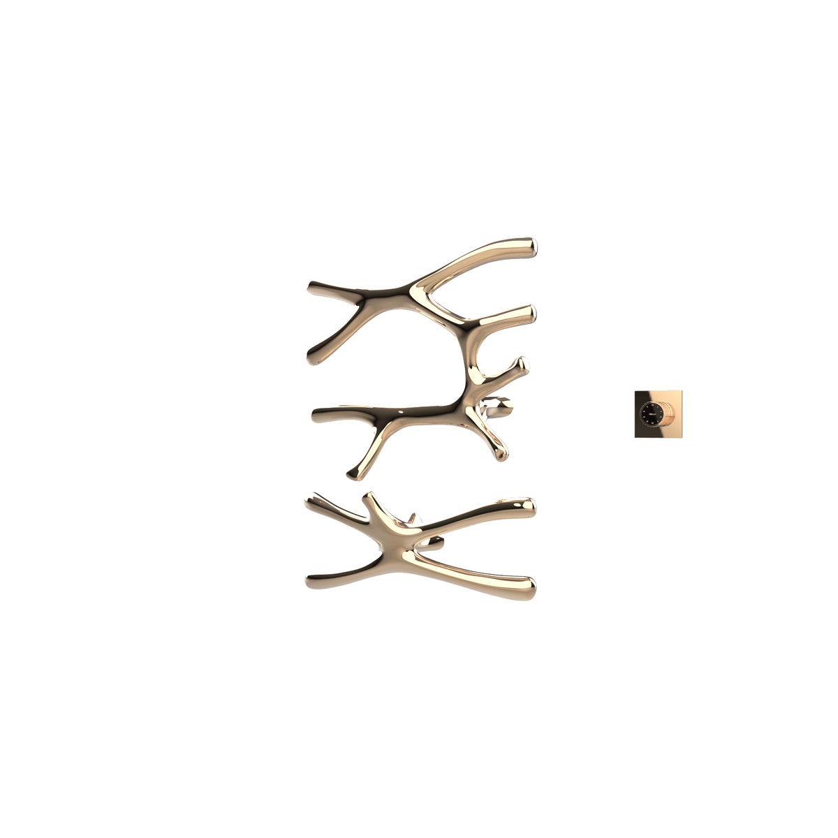 P&Bhusri S7-LS-PBZ-XM Daphne's Branch Large + Small Towel Warmer in PVD Polished Bronze