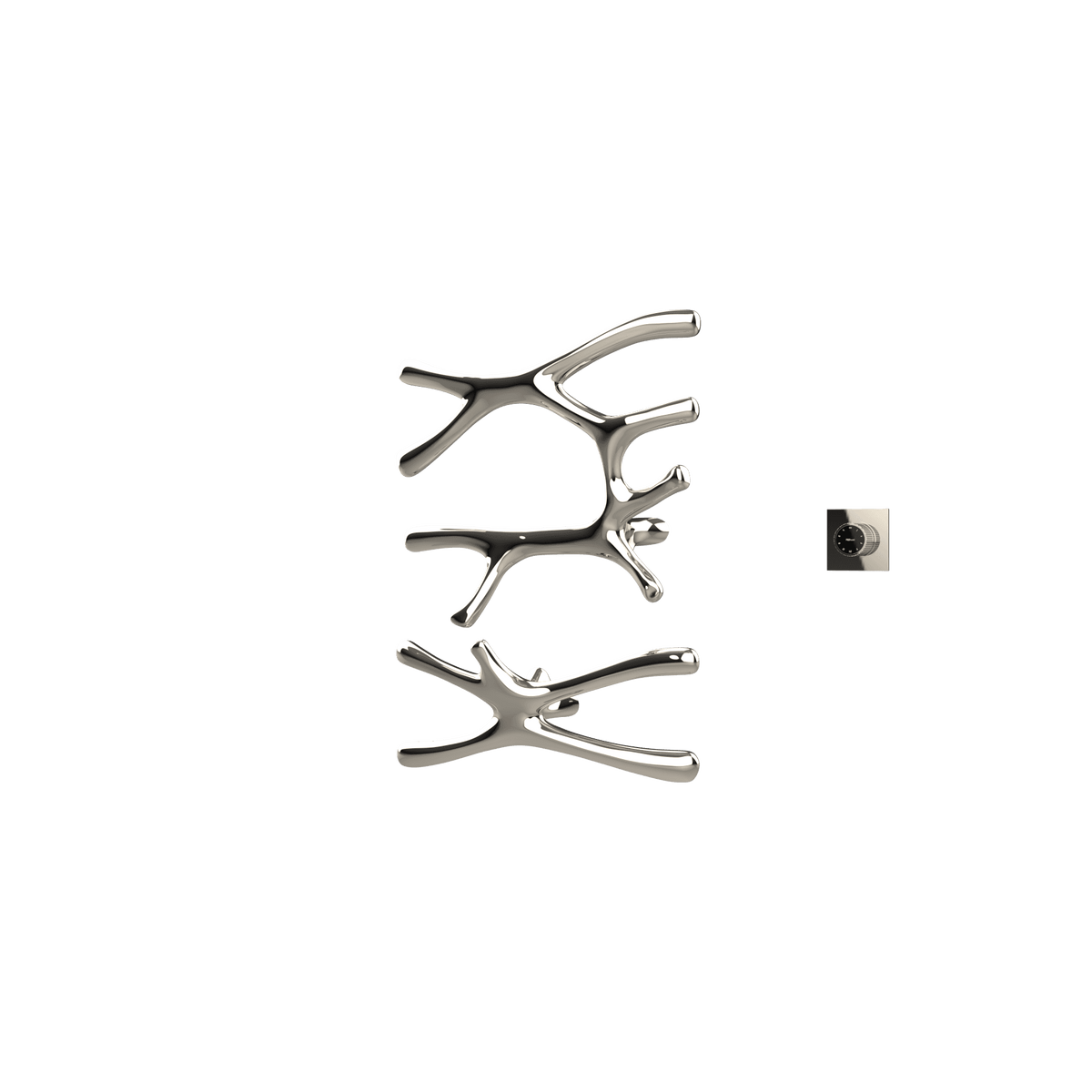 P&Bhusri S7-LS-PNI-XM Daphne's Branch Large + Small Towel Warmer in PVD Polished Nickel