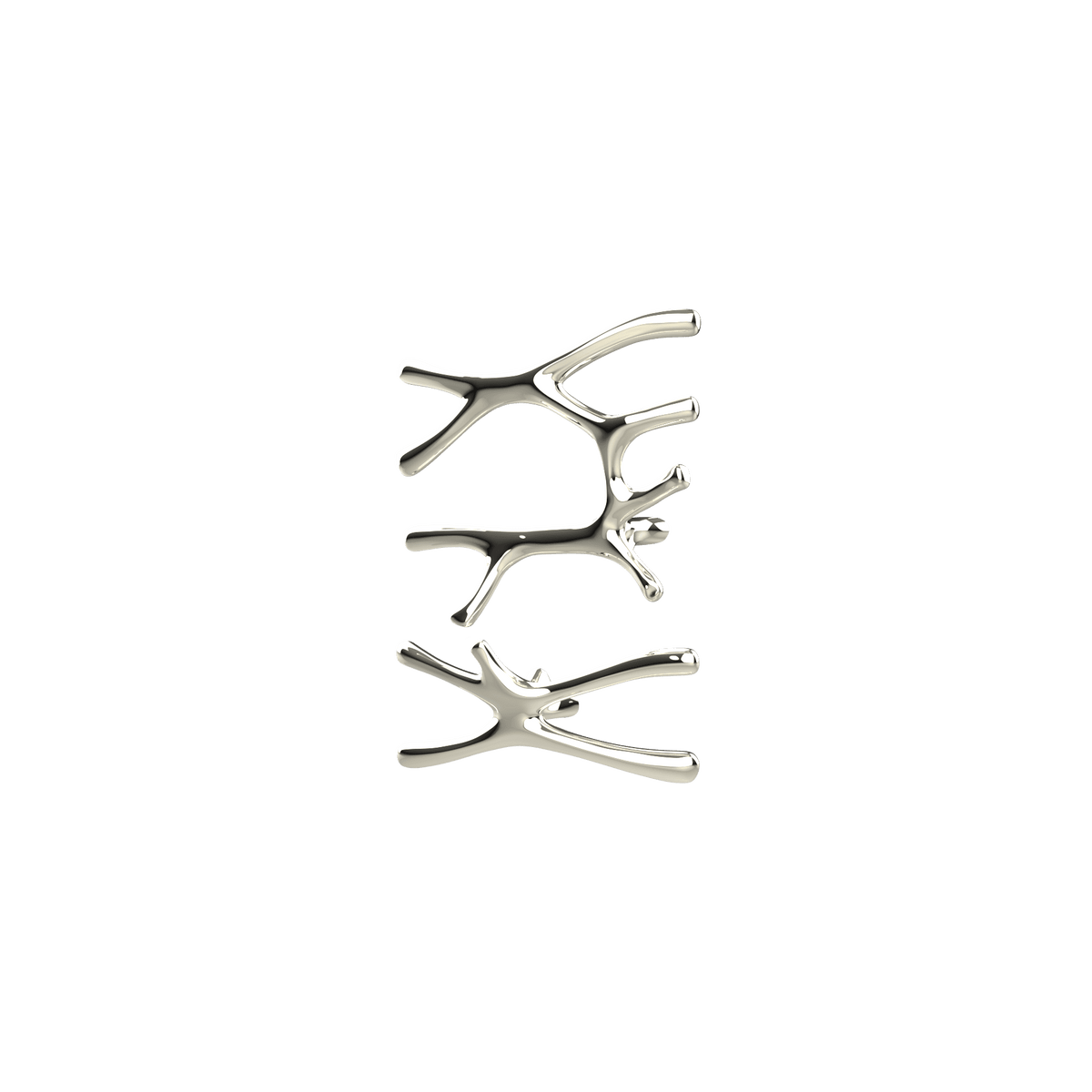 P&Bhusri S7-LS-PWG-SC Daphne's Branch Large + Small Towel Warmer in PVD Polished White Gold