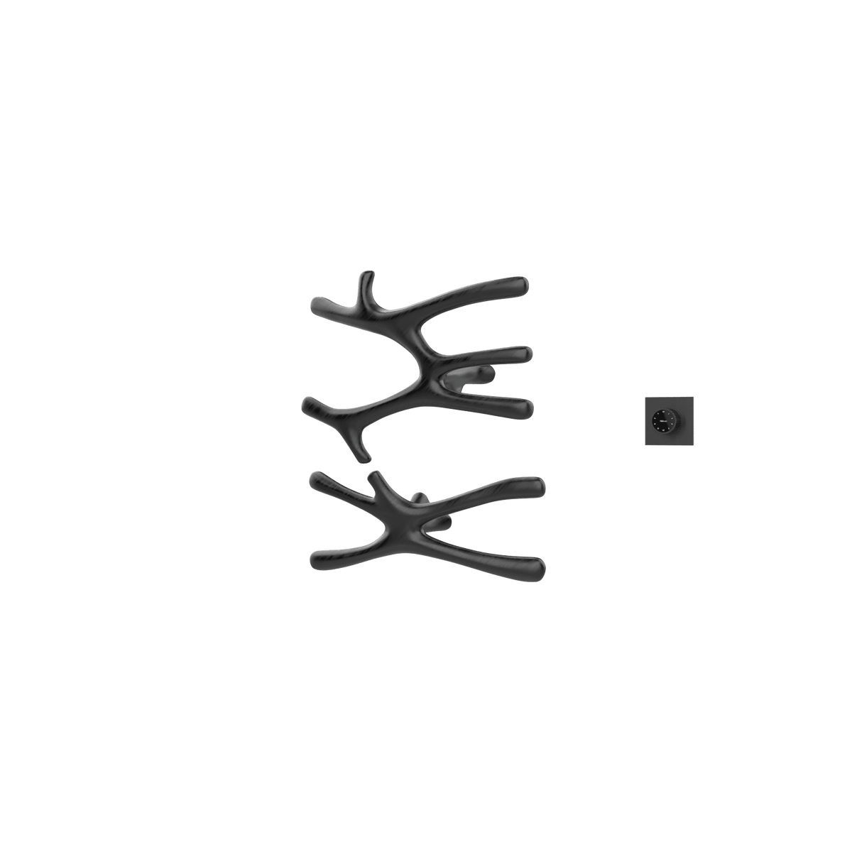 P&Bhusri S7-MS-BBN-XM Daphne's Branch Medium + Small Towel Warmer in PVD Brushed Black Nickel