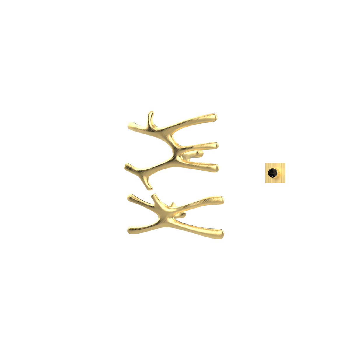 P&Bhusri S7-MS-BBR-XM Daphne's Branch Medium + Small Towel Warmer in PVD Brushed Brass