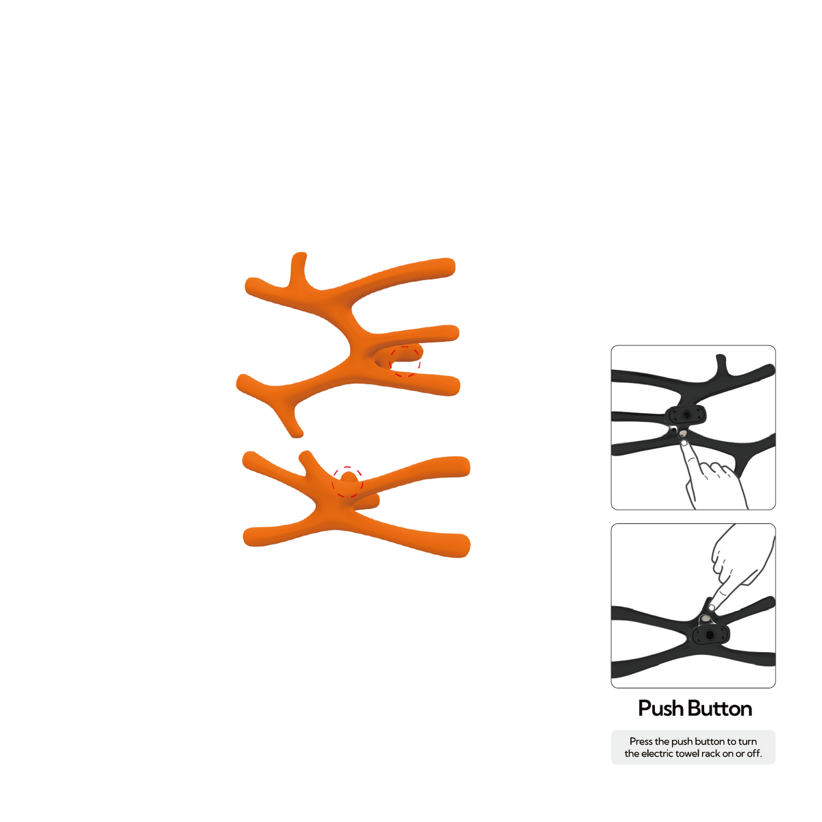P&Bhusri S7-MS-SOR-N Daphne's Branch Medium + Small Towel Warmer in Sienna Orange