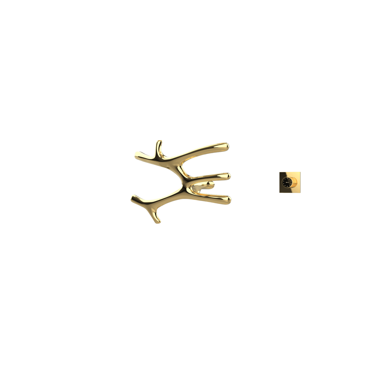 P&Bhusri S7-M-LGD-XM Daphne's Branch Medium Towel Warmer in PVD Polished Luxury Gold