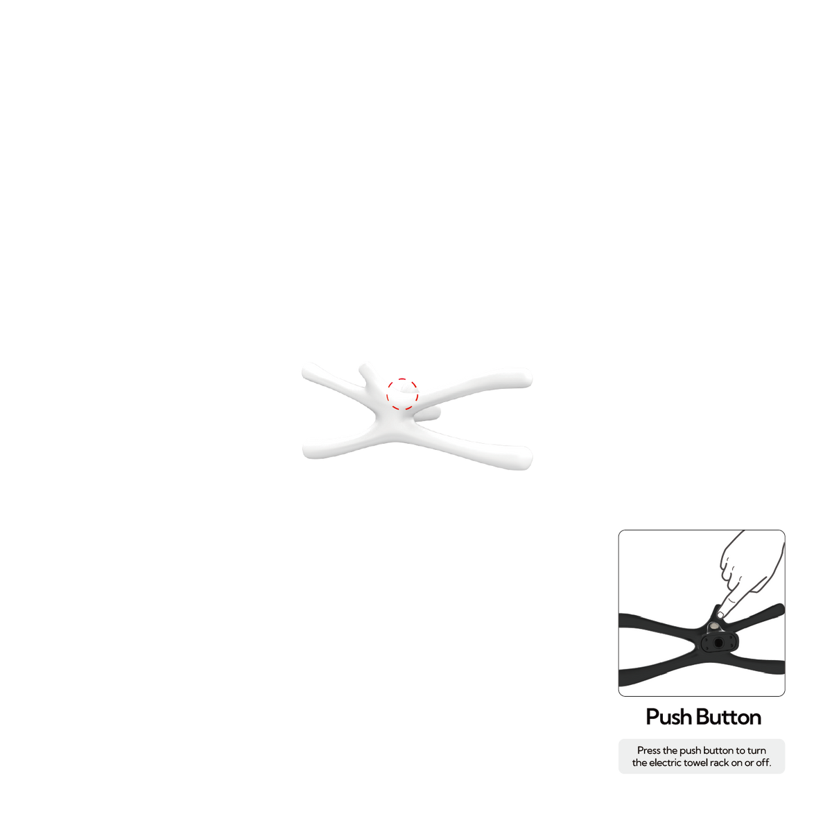 P&Bhusri S7-S-MWH-N Daphne's Branch Small Towel Warmer in Mist White