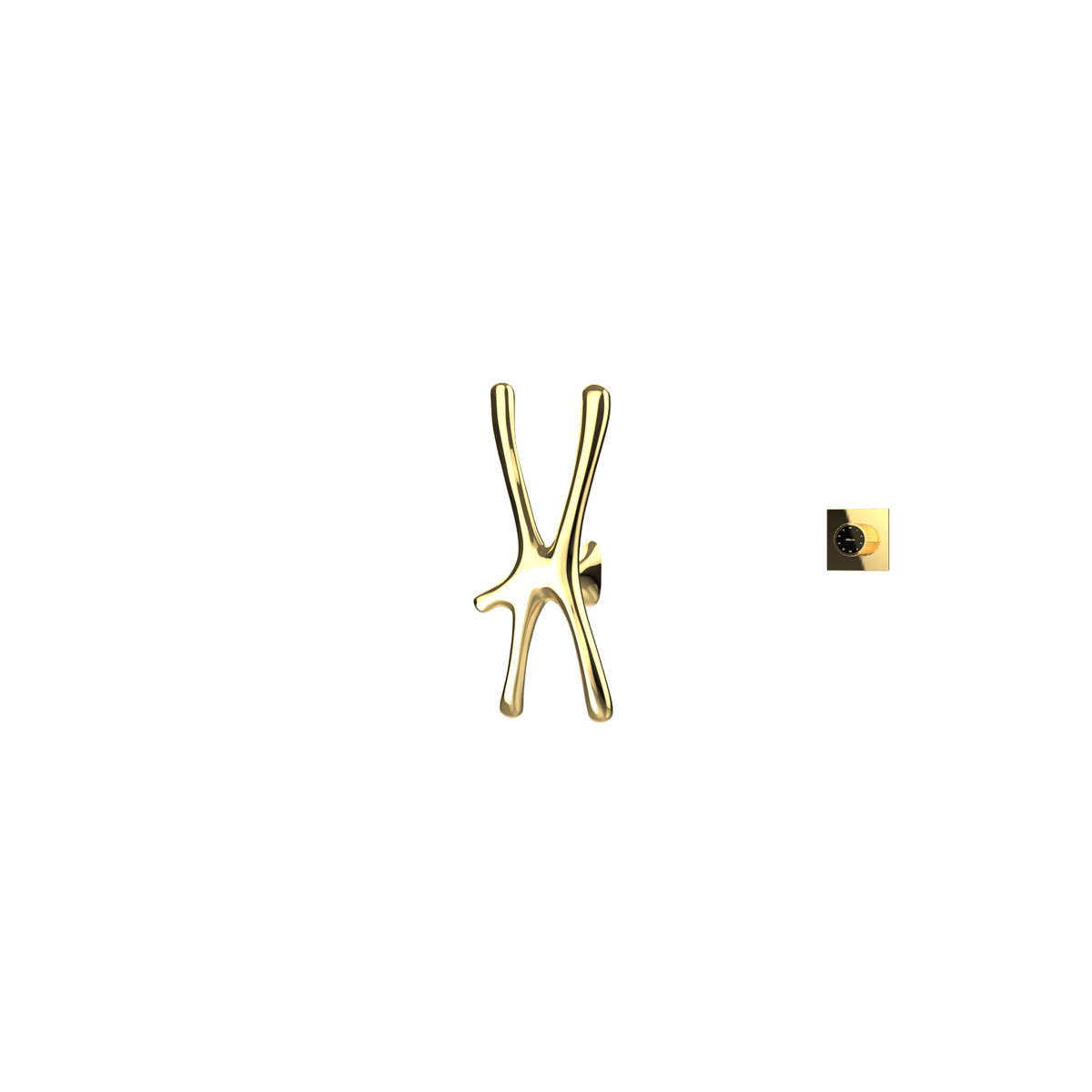 P&Bhusri S7-S-PBR-XM Daphne's Branch Small Towel Warmer in PVD Polished Brass