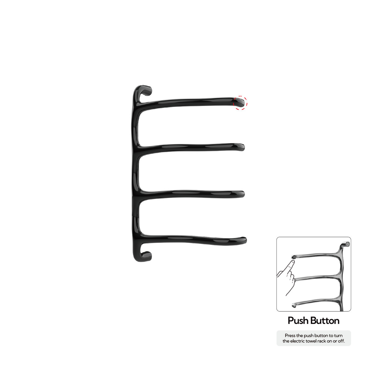 P&Bhusri S8-M-PBN-N Tuscany Glimmer Towel Warmer in PVD Polished Black Nickel