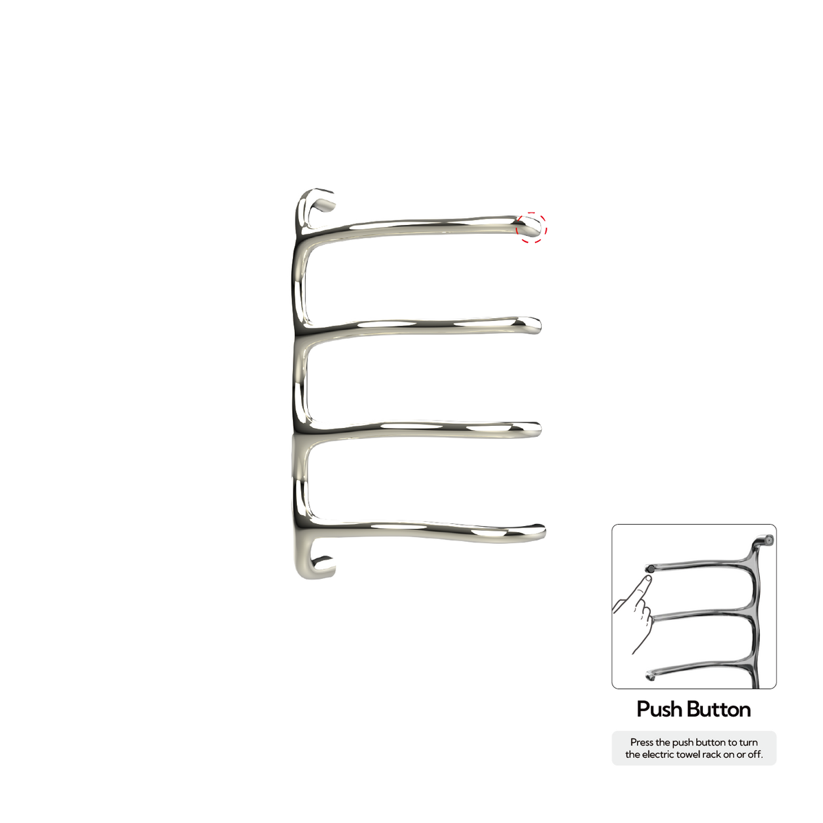 P&Bhusri S8-M-PWG-N Tuscany Glimmer Towel Warmer in PVD Polished White Gold