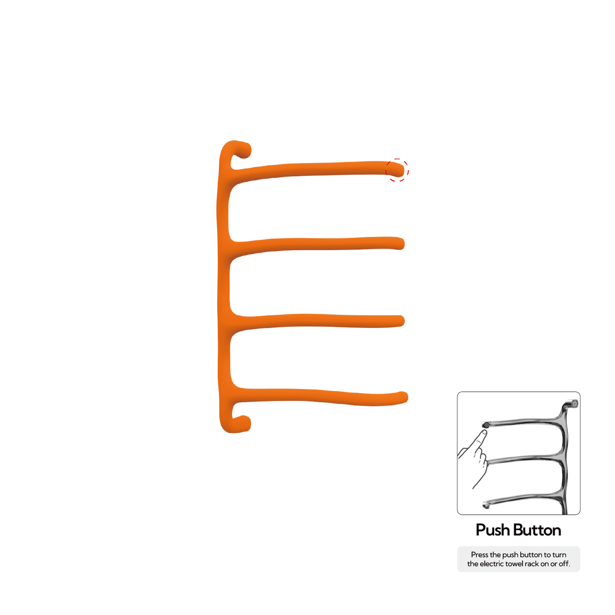 P&Bhusri S8-M-SOR-N Tuscany Glimmer Towel Warmer in Sienna Orange