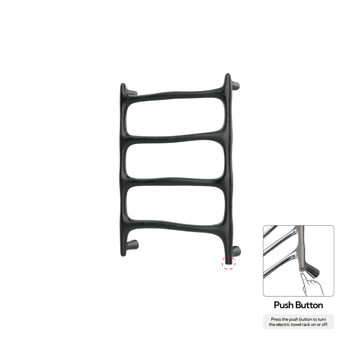 P&Bhusri S9-M-BBN-N Verona Towel Warmer in PVD Brushed Black Nickel