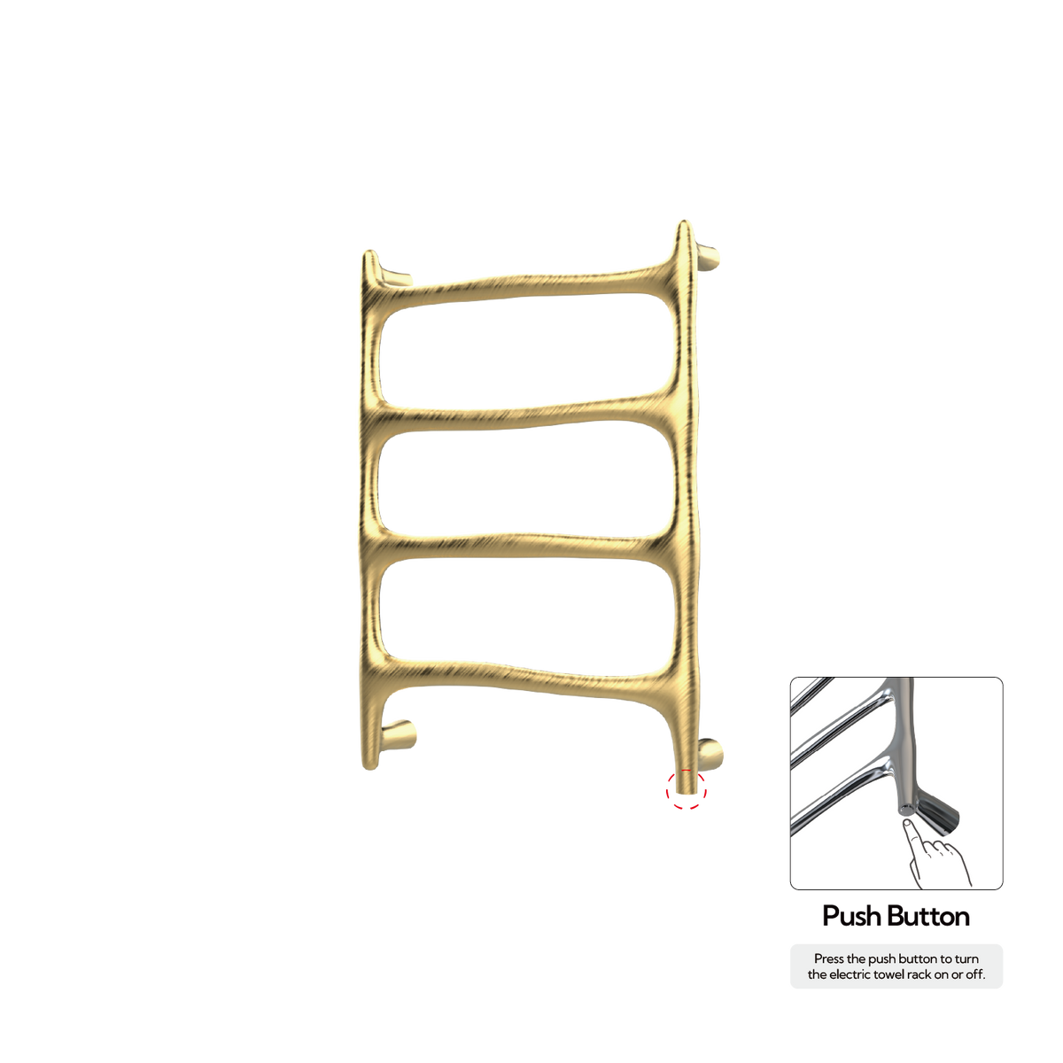 P&Bhusri S9-M-BLG-N Verona Towel Warmer in PVD Brushed Luxury Gold