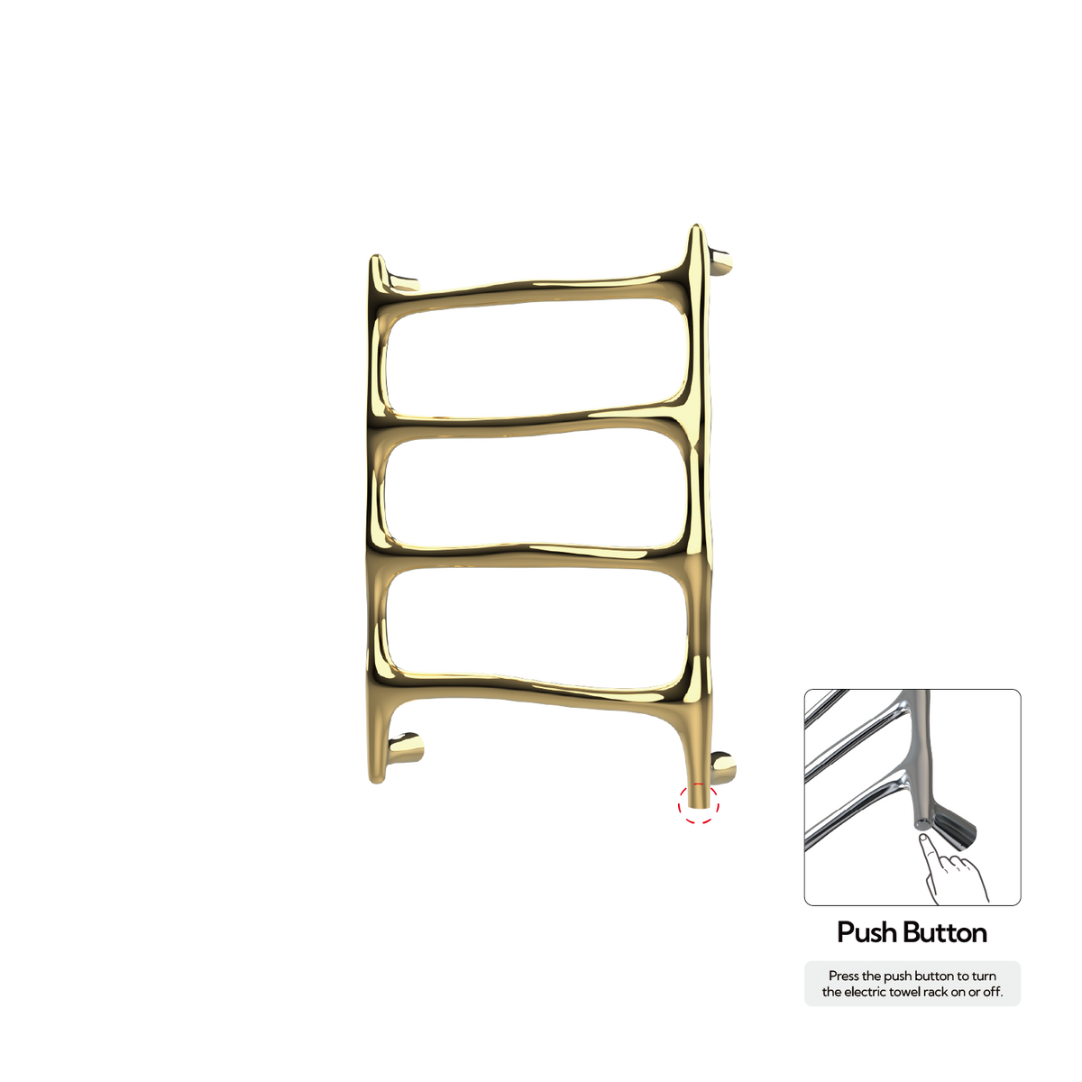 P&Bhusri S9-M-LGD-N Verona Towel Warmer in PVD Polished Luxury Gold