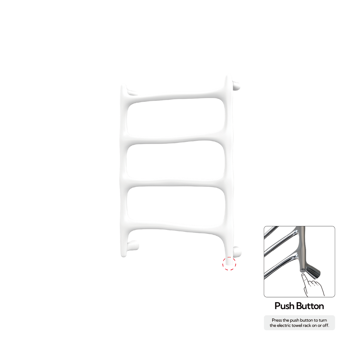 P&Bhusri S9-M-MWH-N Verona Towel Warmer in Mist White