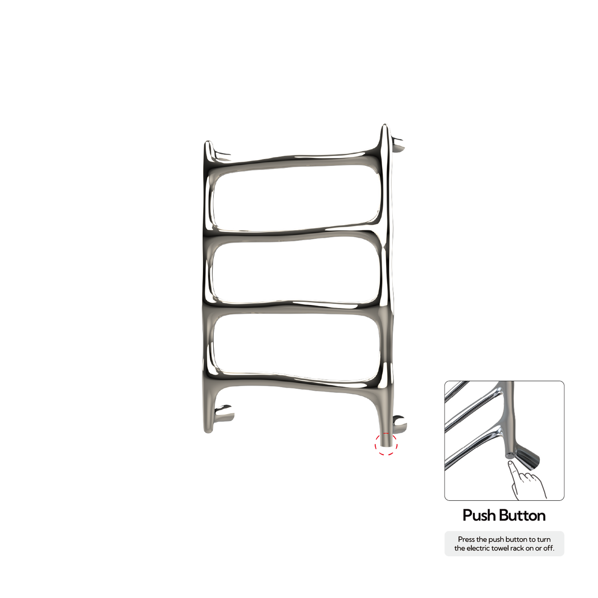 P&Bhusri S9-M-PNI-N Verona Towel Warmer in PVD Polished Nickel