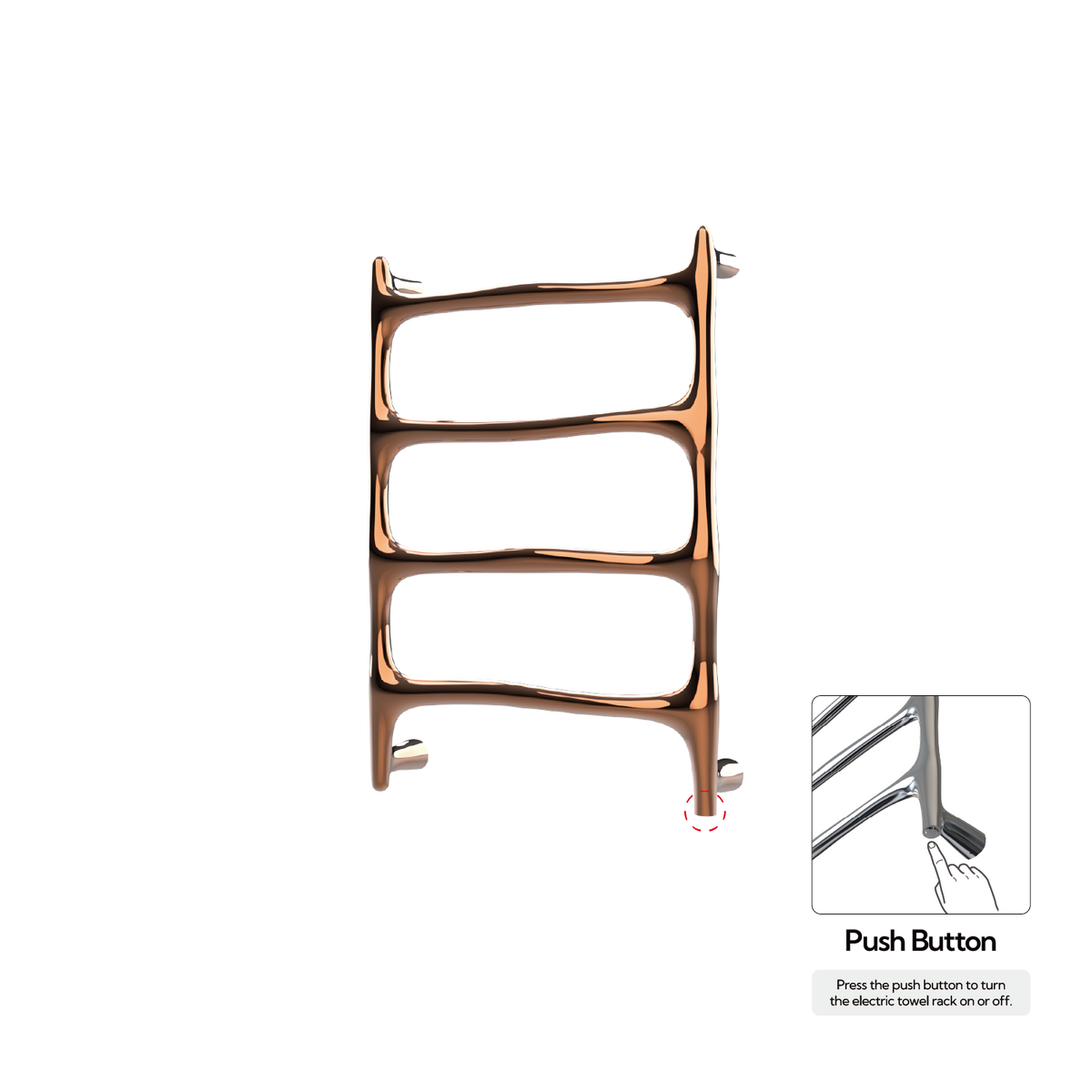 P&Bhusri S9-M-RGD-N Verona Towel Warmer in PVD Polished Rose Gold