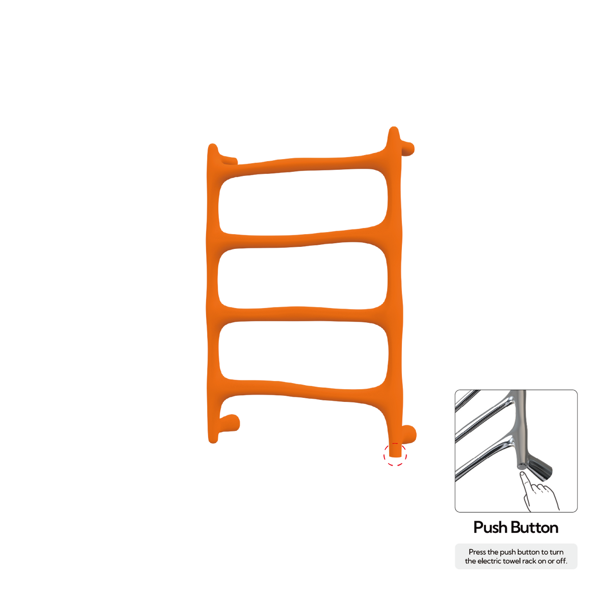 P&Bhusri S9-M-SOR-N Verona Towel Warmer in Sienna Orange