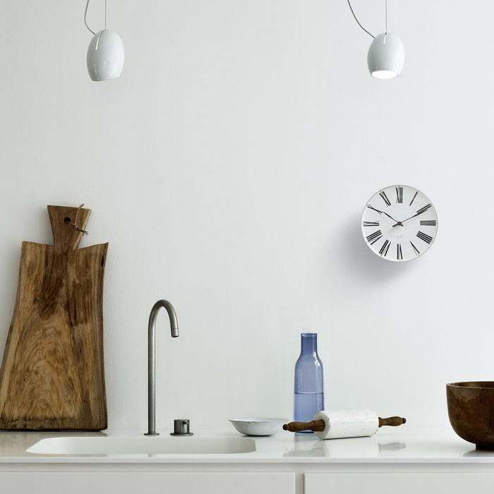 Arne Jacobsen Clocks 43632 Roman Wall Clock in White/Black