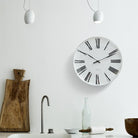 Arne Jacobsen Clocks 43652 Roman Wall Clock in White/Black