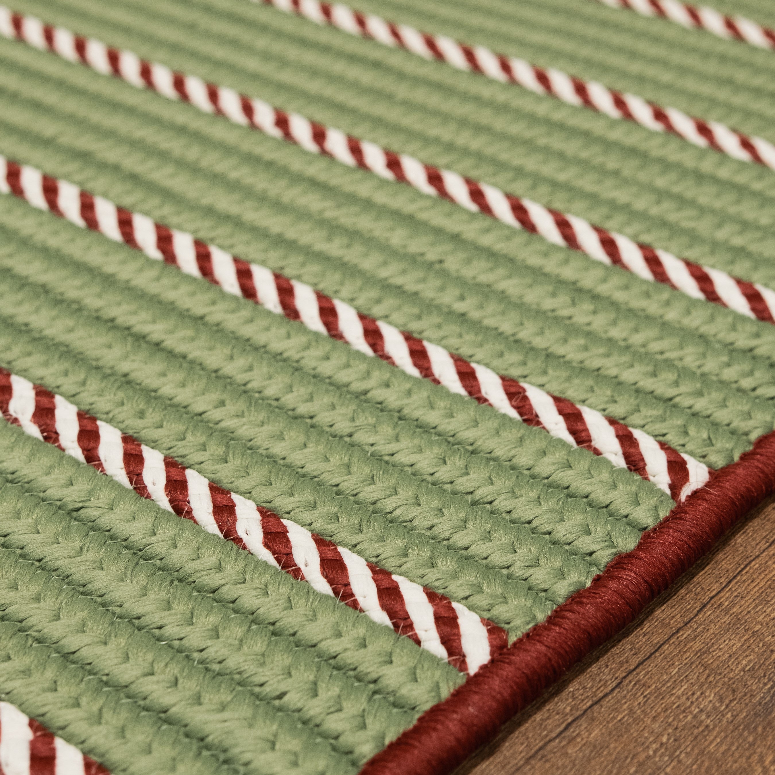 Naughty Elf Stripe Christmas Rug Green YC23