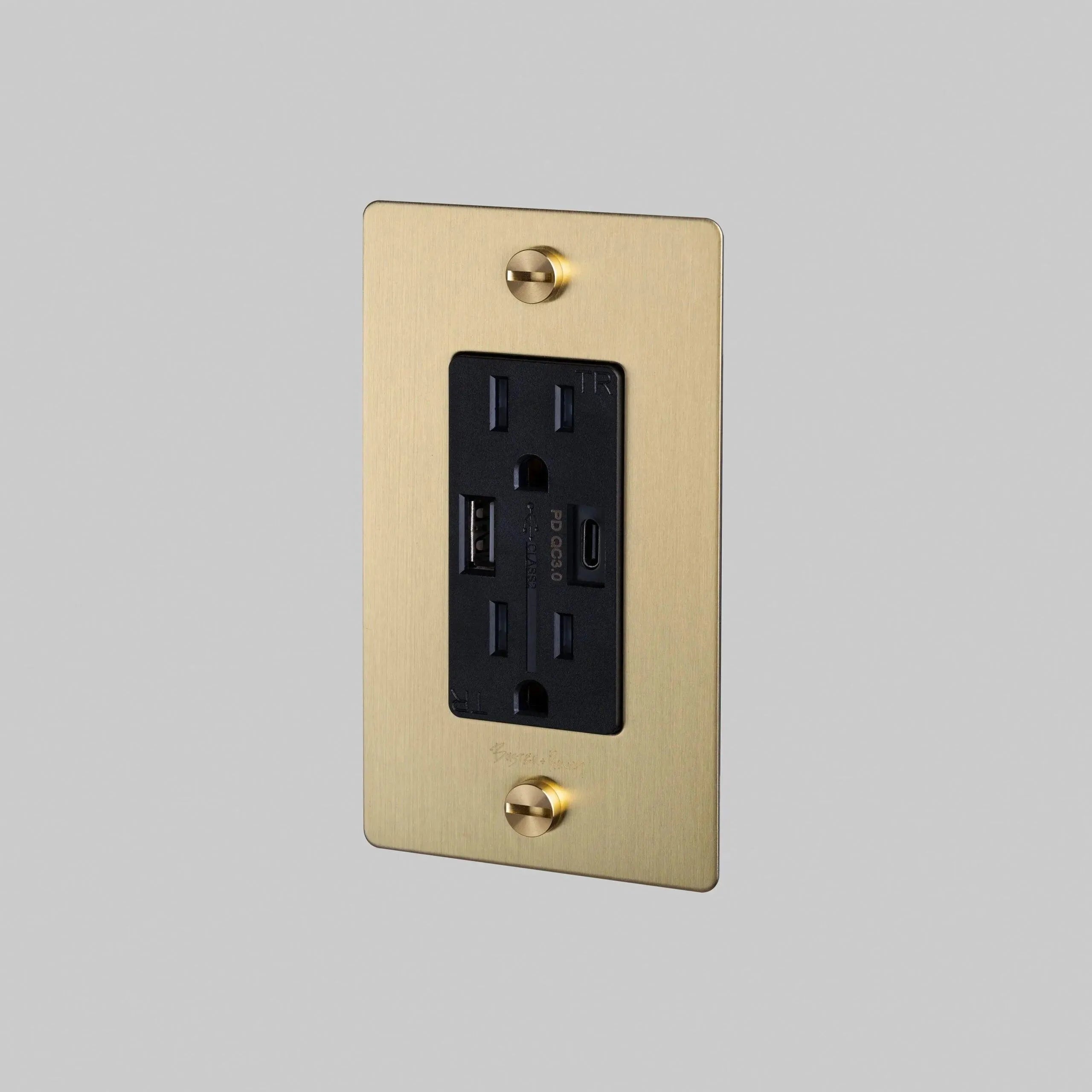 Buster + Punch - 1G Combination Duplex Outlet and USB - A + C Charger - NSK-053410 | The Rug District