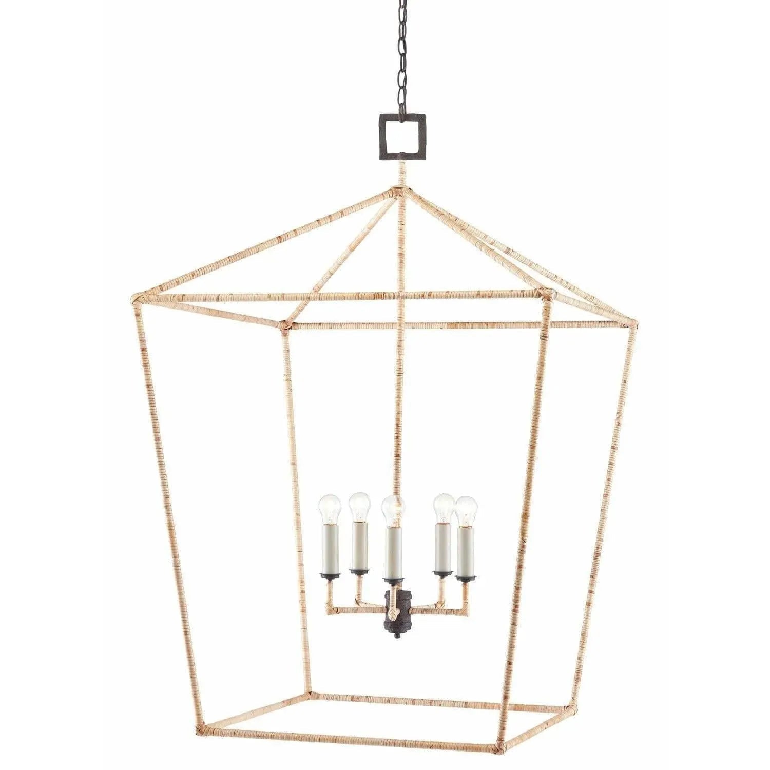 Currey and Company - Denison Rattan Lantern - 9000-0871 | The Rug District