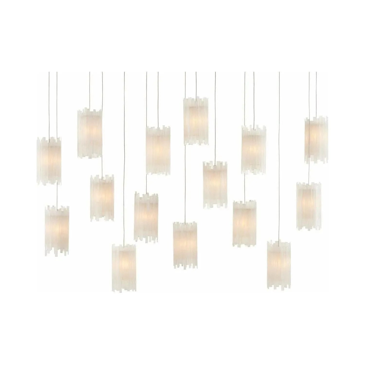 Currey and Company - Escenia Rectangular 15-Light Multi-Drop Pendant - 9000-0885 | The Rug District