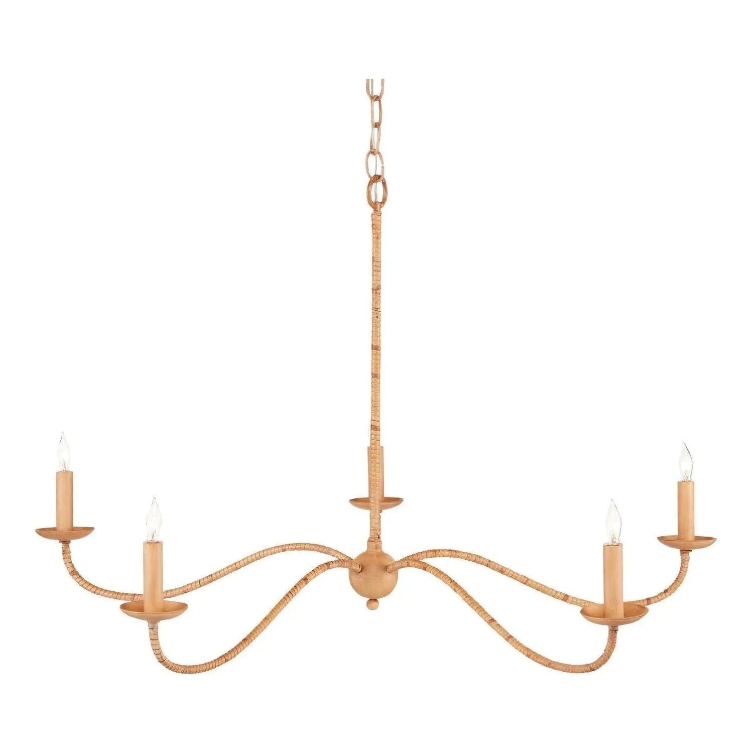 Currey and Company - Saxon Rattan Small Chandelier - 9000-0848 | The Rug District