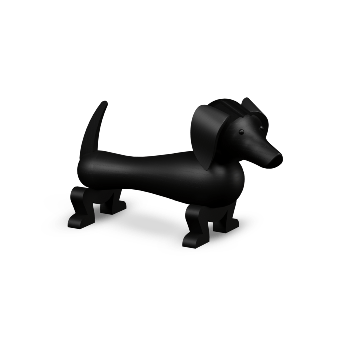 Kay Bojesen 39536 Dog Wooden Figurine in Dark Stained Oak