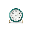 Arne Jacobsen Clocks 43677 Station Table Clock in Green/White