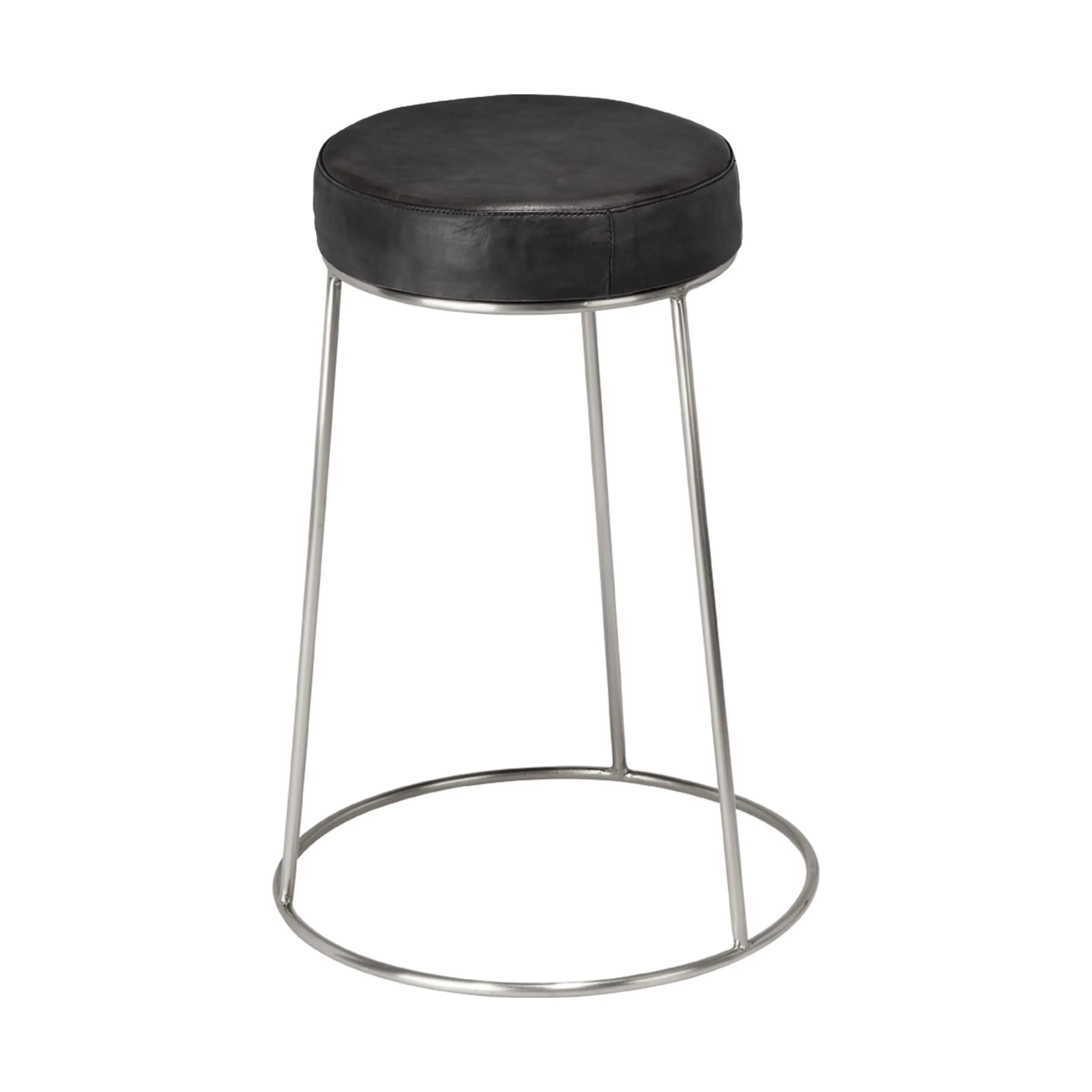 Jamie Young Company - Henry Round Leather Counter Stool - LS20HENCSCHA | The Rug District