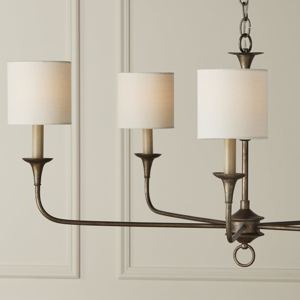 Currey and Company 0900-0023 Off-White Fine Grasscloth Chandelier Shade in Off-White