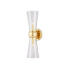 Currey and Company - 5800-0058 - Two Light Bath Wall Sconce - Byford - Polished Brass / Clear