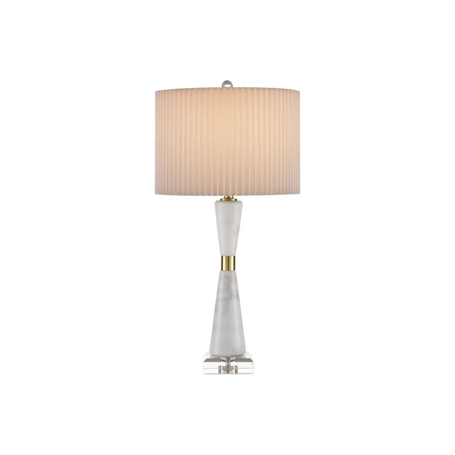 Currey and Company - 6000-0973 - One Light Table Lamp - Edelmar - White / Clear / Natural Brass