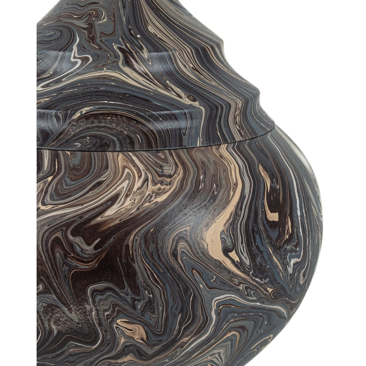 Currey and Company 1200-1051 Marbleized Turret Box in Marbleized Brown