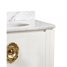 Currey and Company 3800-0016 Briallen 36" Vanity with Oval Undermount Sink in Cerused White/Natural/White/Polished Brass