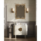 Currey and Company 3800-0016 Briallen 36" Vanity with Oval Undermount Sink in Cerused White/Natural/White/Polished Brass