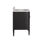 Currey and Company 3800-0017 Briallen 36" Vanity with Oval Undermount Sink in Caviar Black/Natural/White/Light Antique Brass