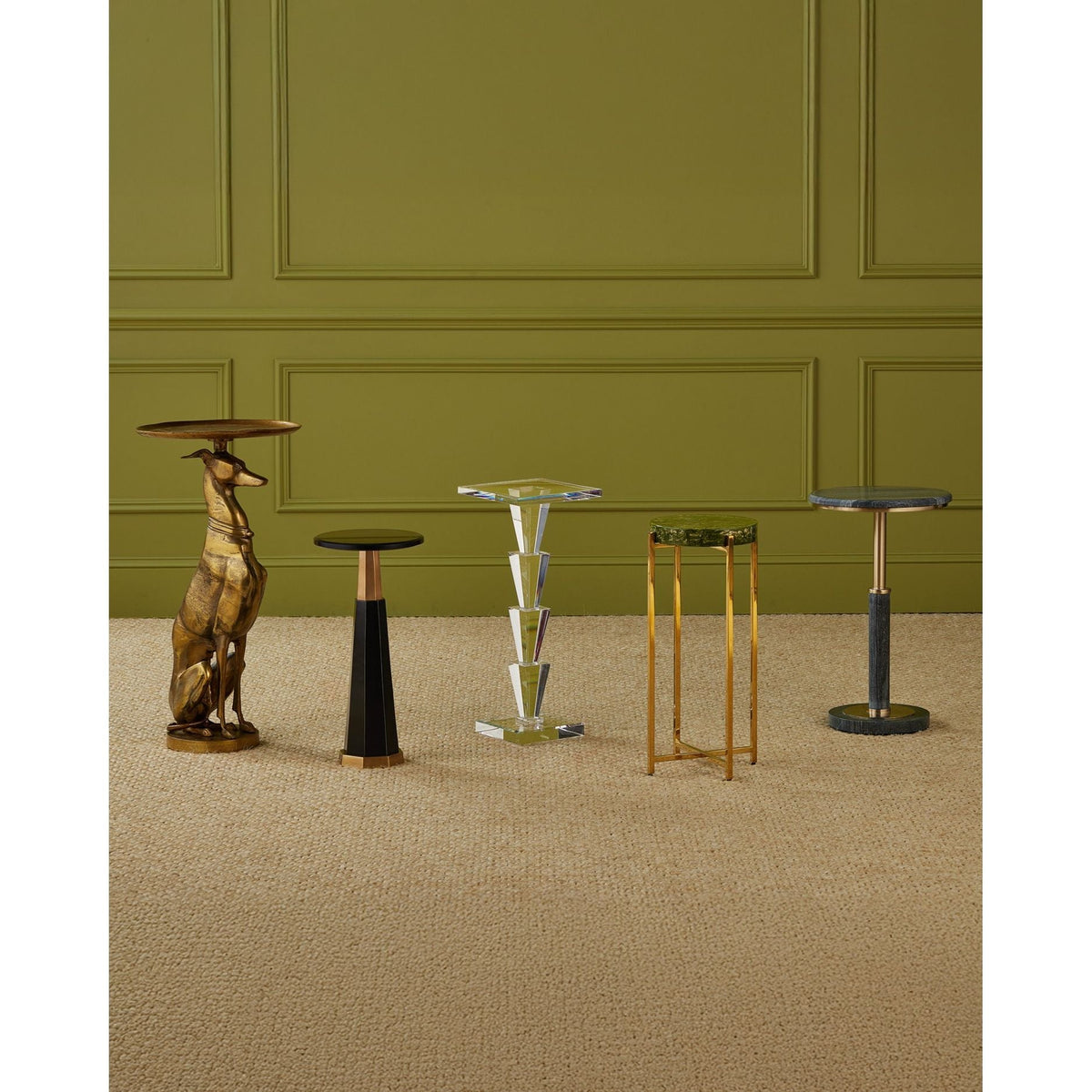 Currey and Company - 4000-0241 - Accent Table - Miles - Natural / Polished Brass