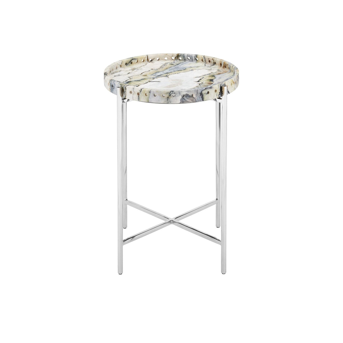 Currey and Company - 4000-0242 - Accent Table - Freya - Natural / Nickel
