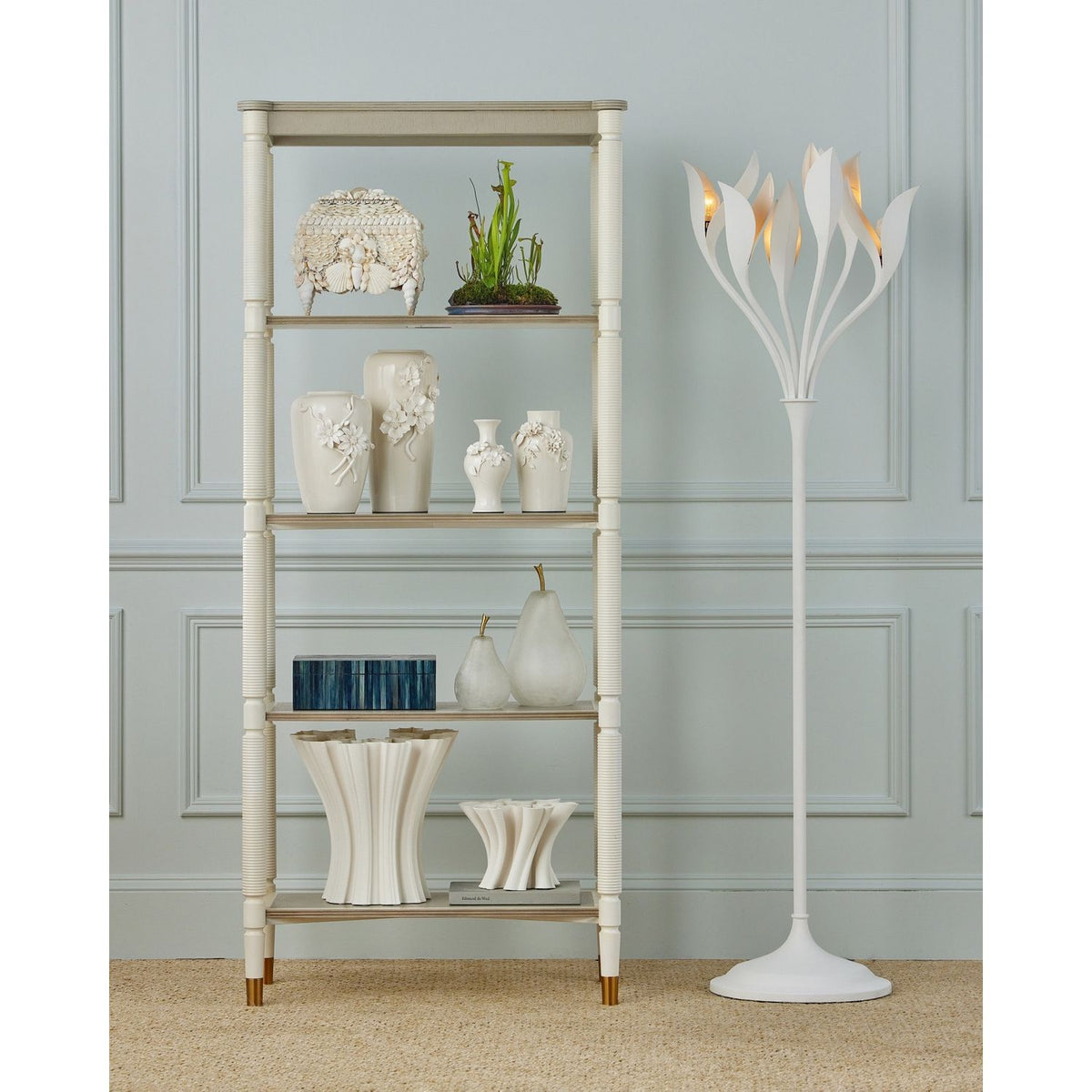 Currey and Company 1200-1067 Winter Harvest Box in Blue