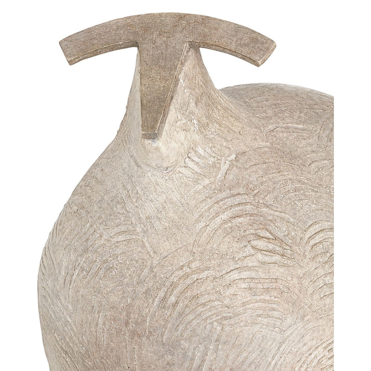 Currey and Company 1200-1073 Ancient Ram Sculpture in Beige/Black