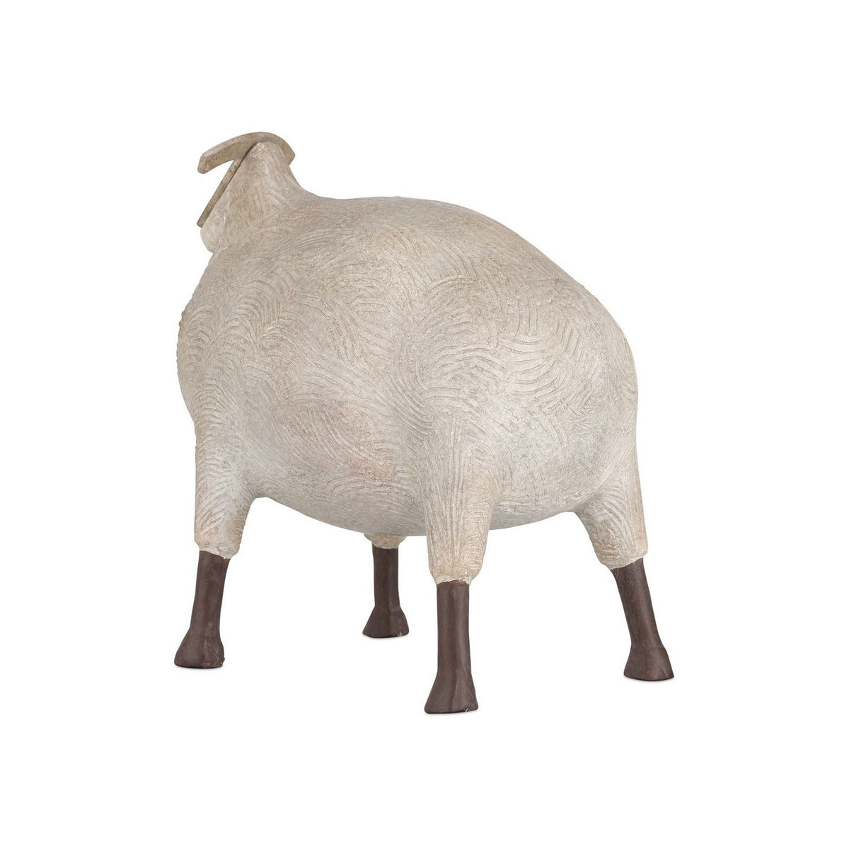 Currey and Company 1200-1073 Ancient Ram Sculpture in Beige/Black