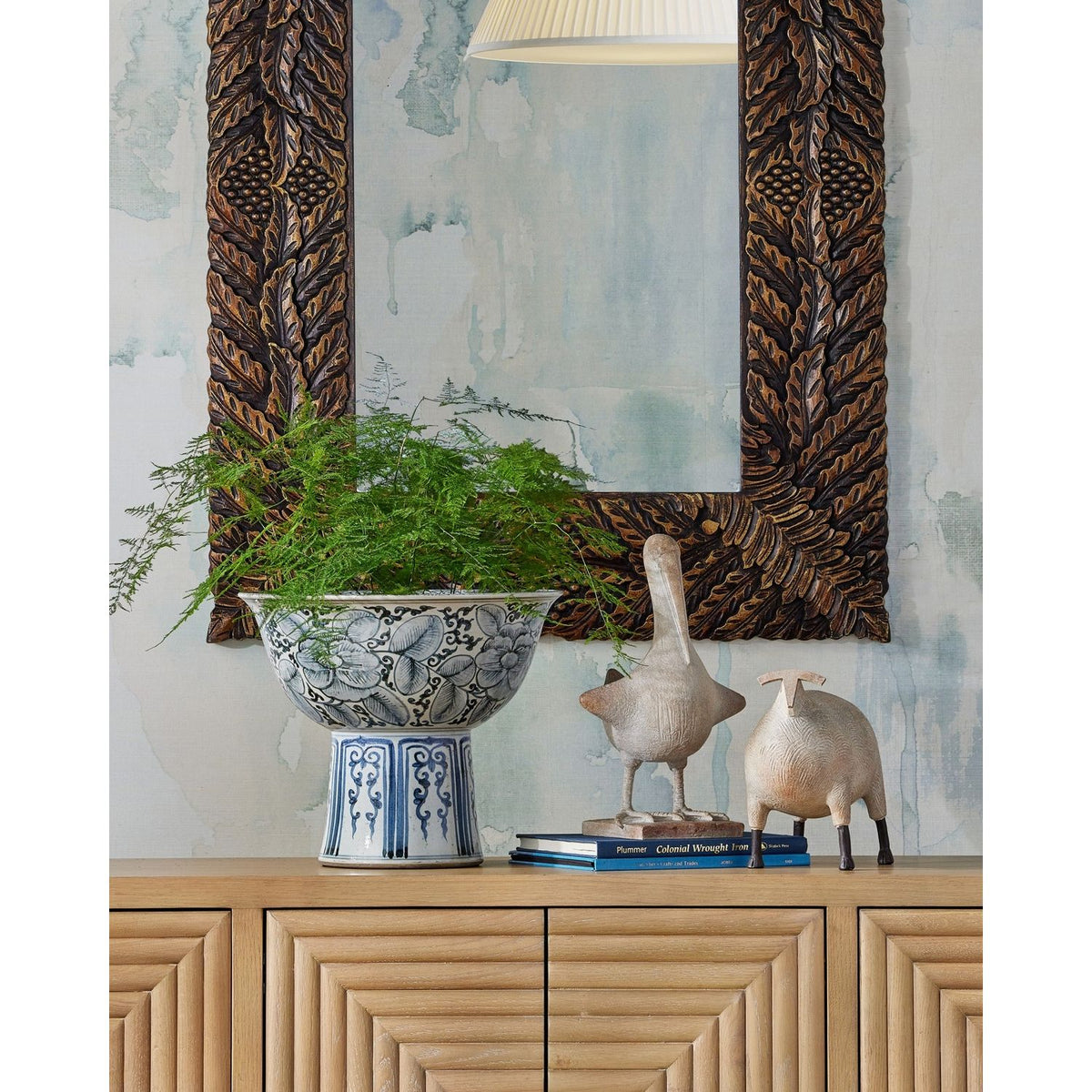 Currey and Company 1200-1073 Ancient Ram Sculpture in Beige/Black
