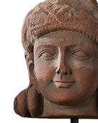 Currey and Company 1200-1080 Mathura Head on Stand in Brick Red/Black