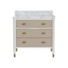 Currey and Company 3800-0018 Aster 36" Vanity with Rectangular Undermount Sink in Off-White/Fog/Natural/White/Polished Brass