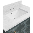 Currey and Company 3800-0019 Santos 36" Vanity with Rectangular Undermount Sink in Vintage Navy/Natural/White/Brushed Brass/Polished Nickel