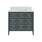 Currey and Company 3800-0019 Santos 36" Vanity with Rectangular Undermount Sink in Vintage Navy/Natural/White/Brushed Brass/Polished Nickel