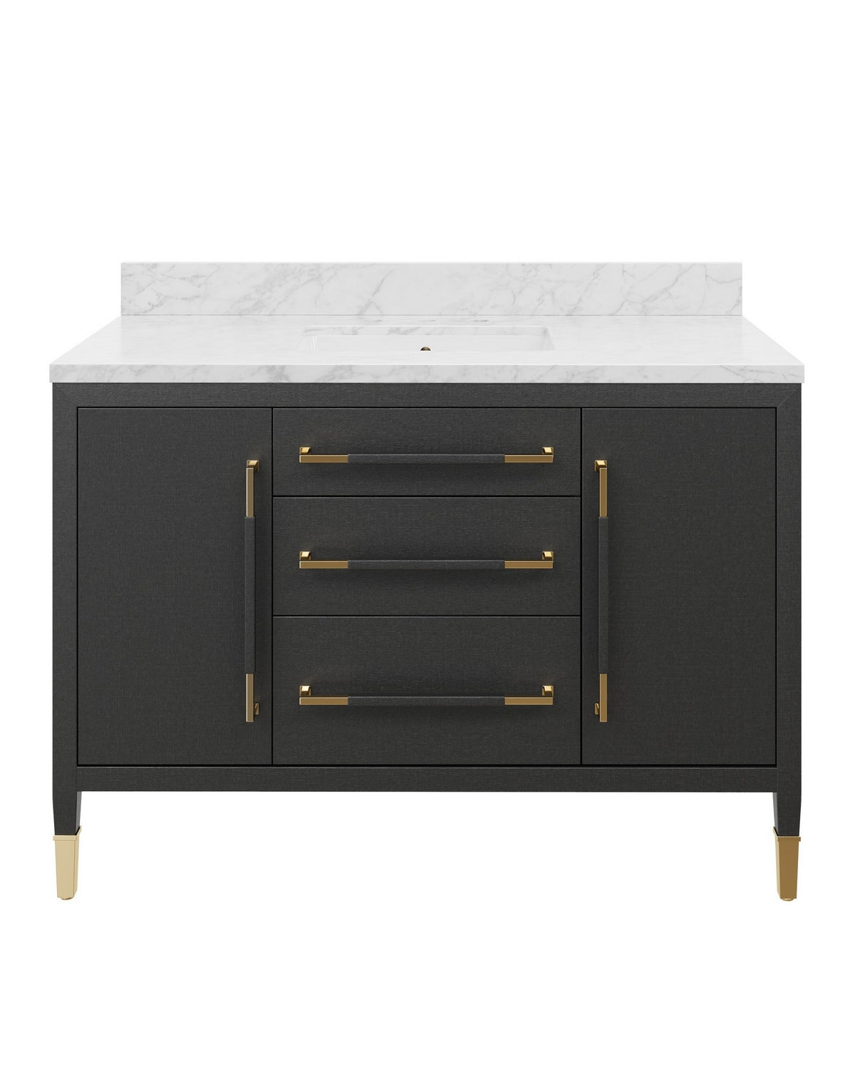 Currey and Company 3800-0020 Verona 48" Vanity with Rectangular Undermount Sink in Black/Natural/White/Champagne